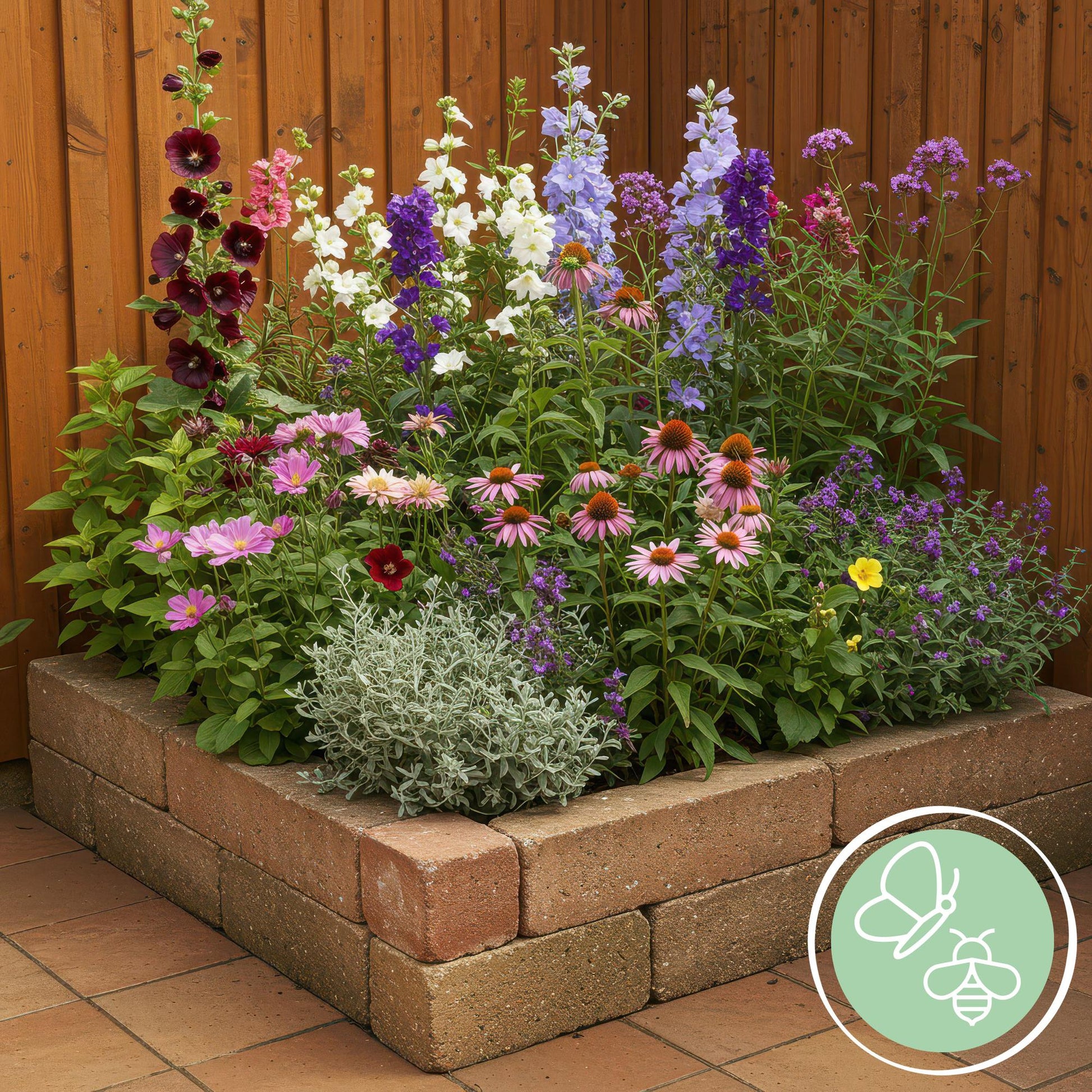 Staudenset – 8 bienen- & schmetterlingsfreundliche Pflanzen – für 1 m² – Verschiedene Blütenfarben – Wenig Pflege – Ø11cm – Mehrjährige Gartenstauden 