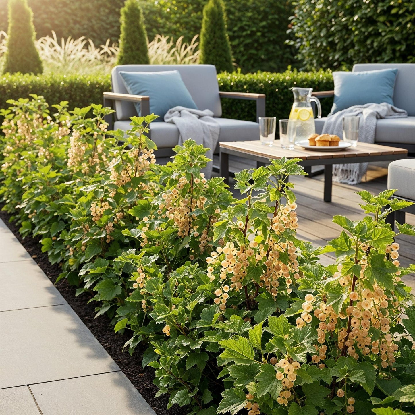 Weiße Johannisbeere Ribes rubrum Witte Hollander winterhart 3 Pflanzen Ø9cm Höhe30cm – Aromatische helle Beeren für Garten Beet Balkon & Terrasse 