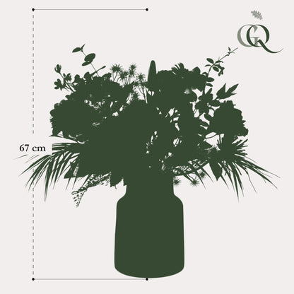 Kunstblumenstrauß - Pretty Powerful - 67cm - Hochwertiges Kunstblumen Bouquet für Wohnzimmer Büro Dekoration 