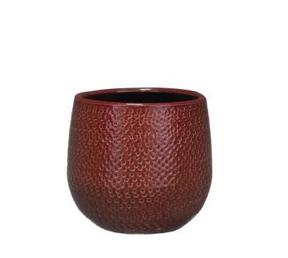 Pot Gabriel rond bordeaux D14 