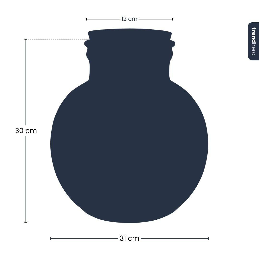 Terrariumflasche Bolder Bob – Ø30cm x 31cm – Glasflasche mit LED-Korken – Recyclingglas Dekoflasche für Pflanzenterrarium Flaschengarten DIY Indoor Deko 11L 