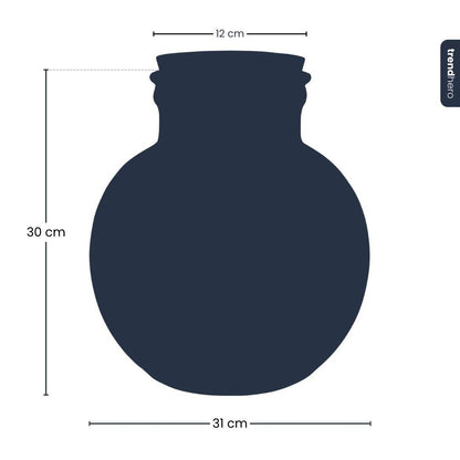 Terrariumflasche Bolder Bob – Ø30cm x 31cm – Glasflasche mit LED-Korken – Recyclingglas Dekoflasche für Pflanzenterrarium Flaschengarten DIY Indoor Deko 11L 