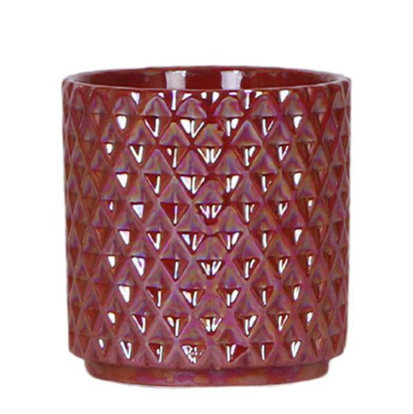 Diamant Perle Dekotopf - Rot - Ø9cm 