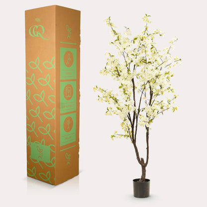 Prunus - Kirschblüte - Kunstpflanze - Weiß - ↕210cm