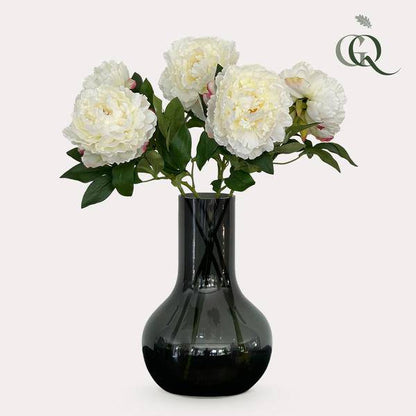 Künstliche Blumen - Blumenstrauß - Solo - Creme - Pfingstrosen - 65cm - 5 Stück