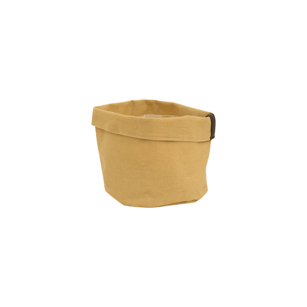 Pflanzentasche Ocker – Ø12cm – Stofftopf für Zimmerpflanzen & Kräuter – Flexibler Pflanzenbeutel mit Drainage – Indoor & Outdoor 