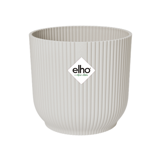 Pflanztopf Vibes Fold – Weiß – D14cm x H13cm – Moderner Blumentopf mit Rillenstruktur – Mit Wasserablauf – Dekorativer Übertopf aus Kunststoff für kleine Zimmerpflanzen – Für Wohnzimmer & Fensterbank 