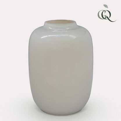 Glas Vase - H35cm - B25cm - Artic Ivory