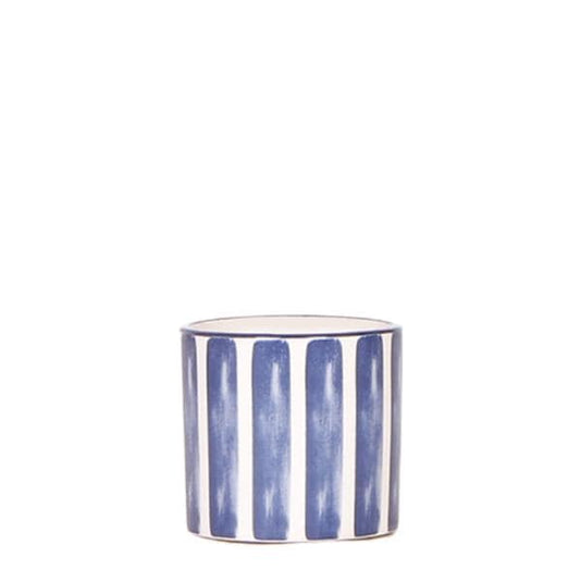 Topf - Bemalter Streifen - Blau - Ø6cm 