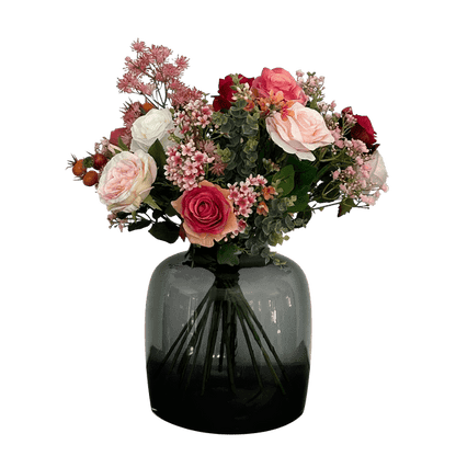 Kunstblumen - Blumenstrauß - Bouquet M - Flammenrosen - 45 cm