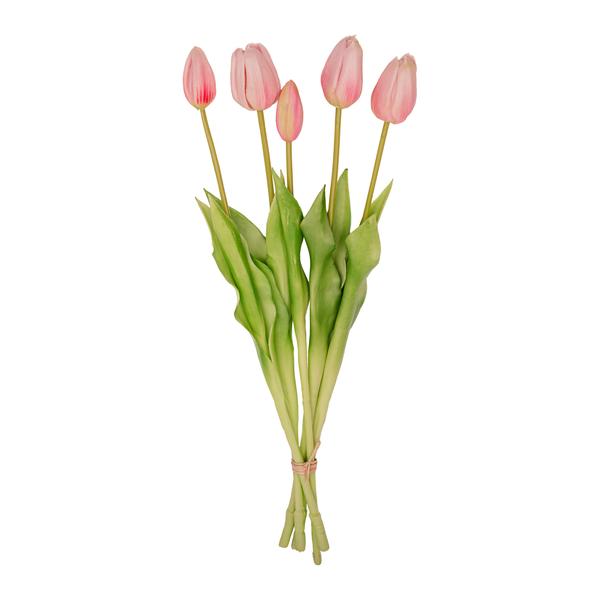 Vase Erdbeermädchen + Kunst Tulpen Pink 10 Stück