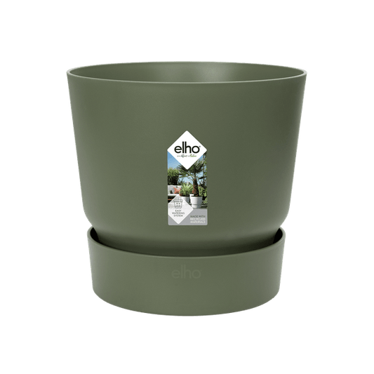 Topf Greenville Rund Grün – Ø14cm x H13cm – Moderner Pflanztopf für Zimmerpflanzen & Outdoor – Nachhaltig & dekorativ 