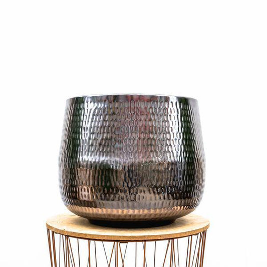 Pflanztopf Jenna Blei – Blumentopf 46x38cm – Moderner Pflanzkübel in Blei-Optik – XL Dekotopf für große Pflanzen – Stilvoll für Innen & Außen 