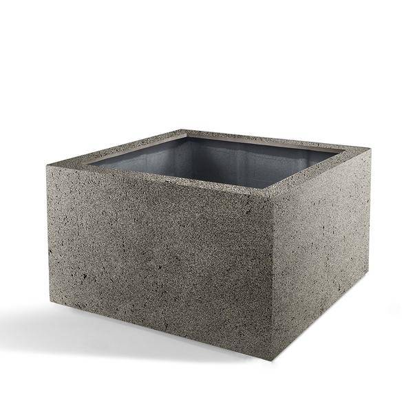 Topf Grigio Low Cube Natürlicher Beton - D80cm x H60cm