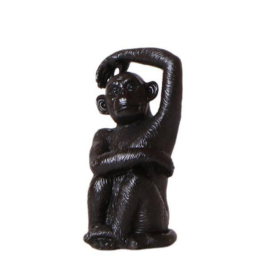 Ornament - Deko-Skulptur Sitzender Affe - Schwarz - Oasis of Life