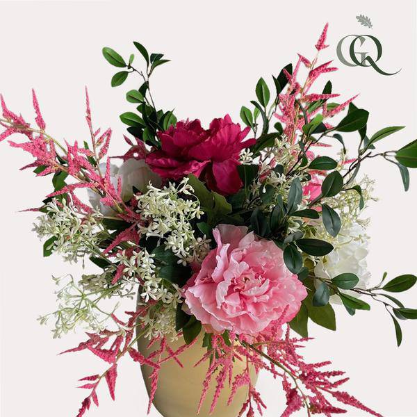 Künstliche Blumen - Blumenstrauß - Glänzend Rosa - ↕80cm