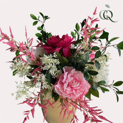 Künstliche Blumen - Blumenstrauß - Glänzend Rosa - ↕80cm