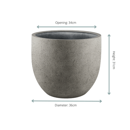 Topf Grigio New Egg Naturbeton - D36cm x H31cm