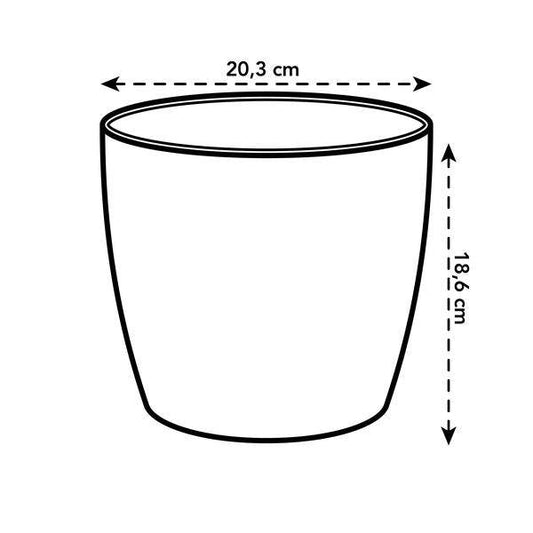 Topf Brüssel Rund Anthrazit – Ø20cm x H19cm – Moderner Pflanztopf für Zimmerpflanzen & Garten – Leicht & langlebig 
