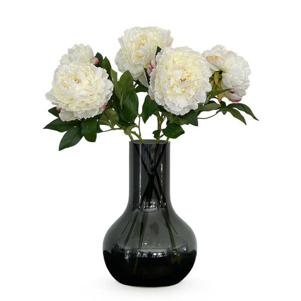 Künstliche Blumen - Blumenstrauß - Solo - Creme - Pfingstrosen - 65cm - 5 Stück
