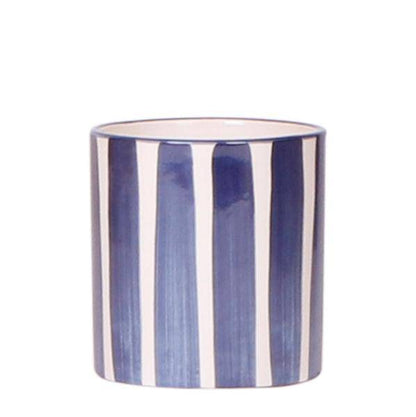 Topf Gemalte Streifen - Blau - Ø9cm 