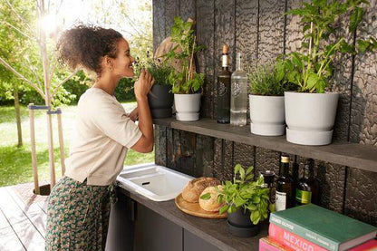 Topf Greenville Rund Grau – Blumentopf D14 x H13 – Moderner Pflanztopf für Indoor & Outdoor – Nachhaltig & stilvoll 