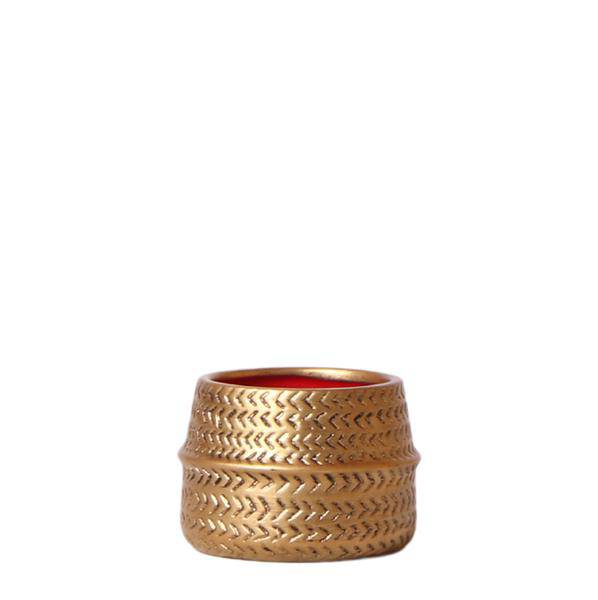 Rille Blumentopf - Goldener Keramik-Topf - Topfgröße - Ø6cm - Oasis of Life