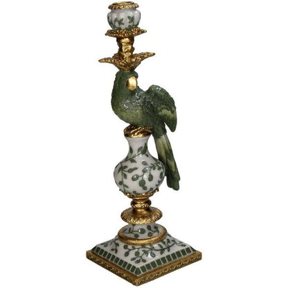 Kerzenhalter Vogel – Grün – Polyresin – 13x13x39 cm – Deko & Wohnaccessoire