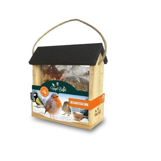 Vogel-Buffet - Vogelparty-Futterautomat inklusive 2 Futtermischungen