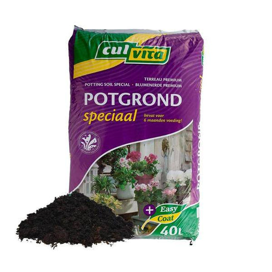 Blumenerde Spezial mit 6 Monaten Nährstoffversorgung 40 Liter - Premium-Erde für Zimmer- & Freilandpflanzen - inklusive EasyCoat Pflanzennahrung