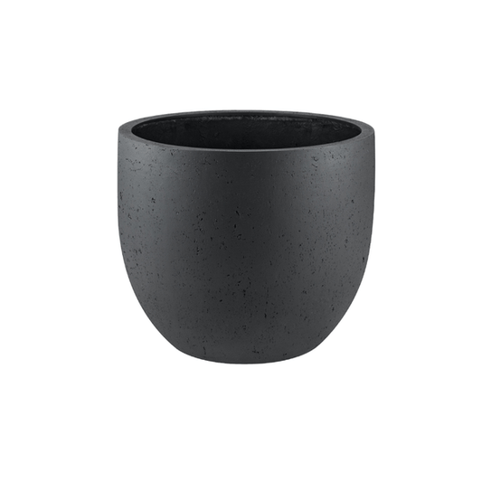 Pflanztopf Grigio New Egg – Anthrazit – D65cm x H54cm – Extra großer Blumentopf in Betonoptik – Mit Wasserablauf – Für Innen & überdachte Außenbereiche – Fabien Design 