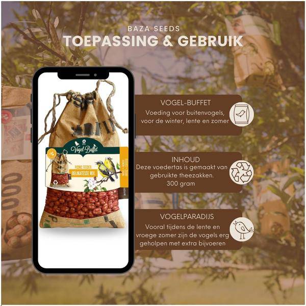 Vogelbuffet - Picknick für Vögel im Freien - 300 Gramm - Zeisige & Baumläufer