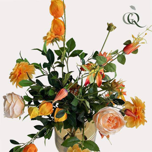 Künstliche Blumen - Blumenstrauß - Pretty Orange - ↕80cm