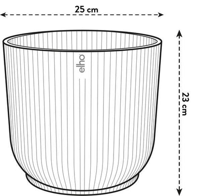Pflanztopf Vibes Fold – Rosa – D25cm x H23cm – Moderner Blumentopf mit Rillenstruktur – Mit Wasserablauf – Dekorativer Übertopf für große Zimmerpflanzen – Für Wohnzimmer & Büro 