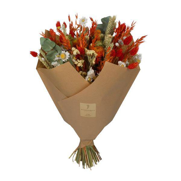 Getrocknete Blumen - Klassischer Blumenstrauß - Orange - ↕60cm