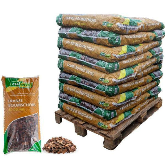 Premium Baumrinde - Bodendecker - Dekorative Rinde 30-40 mm - geeignet für die Landschaftsgestaltung Gehwege - 1560 Liter - Palette