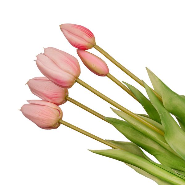 Vase Erdbeermädchen + Kunst Tulpen Pink 10 Stück