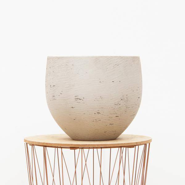 Topf Jumbo Orb Beige Gewaschen – XXS – Dekorativer Pflanztopf D53cm x H45cm – Zeitloser Look für große Zimmerpflanzen & Outdoor