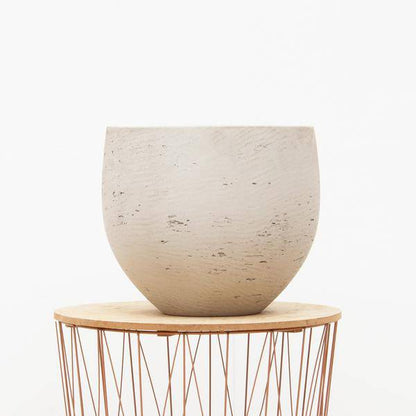 Topf Jumbo Orb Beige Gewaschen – XXS – Dekorativer Pflanztopf D53cm x H45cm – Zeitloser Look für große Zimmerpflanzen & Outdoor