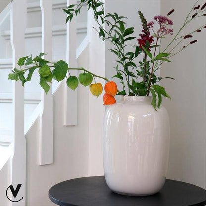 Glas Vase - H35cm - B25cm - Artic Ivory