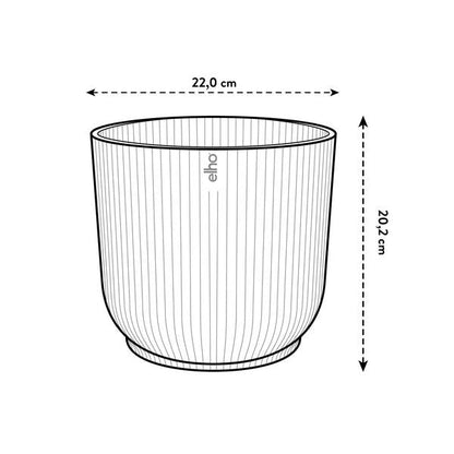 Pflanztopf Vibes Fold – Blau – D22cm x H20cm – Moderner Blumentopf mit Rillenstruktur – Mit Wasserablauf – Dekorativer Übertopf aus Kunststoff für Zimmerpflanzen – Für Wohnzimmer & Büro 