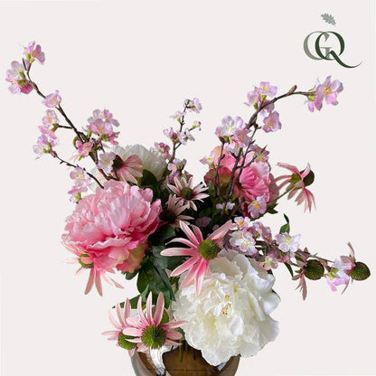 Künstliche Blumen - Blumenstrauß - Rosa Sommer - ↕80cm