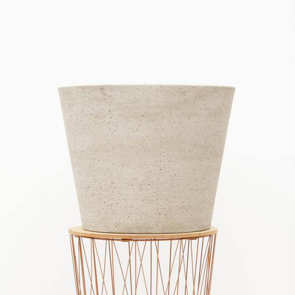 Eimer Topf Beige Washed – L – 58x50cm – Großer Pflanzeimer aus robustem Material – Stilvoll & vielseitig für Garten, Balkon & Innenbereich 