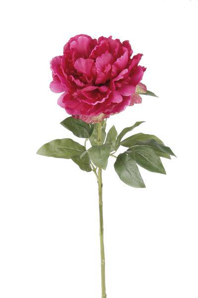 Künstliche Blumen - Blumenstrauß - Solo - Dunkelrosa - Pfingstrosen - 65cm - 5 Stück
