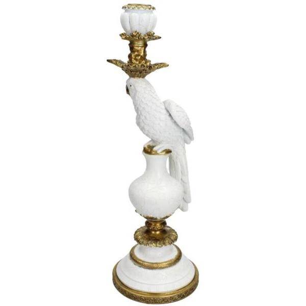 Kerzenständer mit weißem Vogel - ↑ 40 cm - Oasis of Life