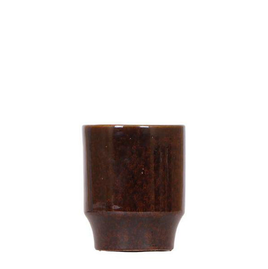 Blumentopf Klassisch Braun – Ø9cm – Eleganter Keramiktopf mit glänzender Oberfläche – Dekorativer Pflanztopf für Orchideen, Zimmerpflanzen & Sukkulenten 