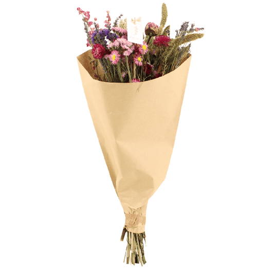 Trockenblumen Feldblumenstrauß Rosa – Blumenstrauß – Ø25cm ↕60cm – Romantische Rosatöne – Pflegefrei – Natürliche Deko für Innenräume