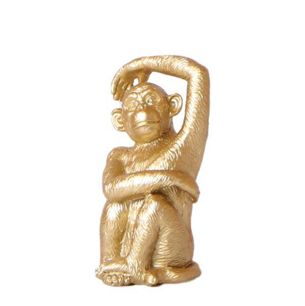 Ornament - Dekoskulptur Sitzender Affe - Gold - Oasis of Life