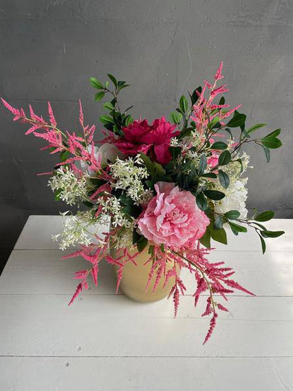 Künstliche Blumen - Blumenstrauß - Glänzend Rosa - ↕80cm