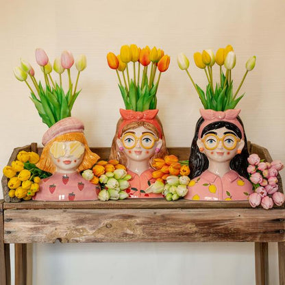 Gelber Tulpenstrauß – 5 Stück - Kunsttulpen - 42 cm